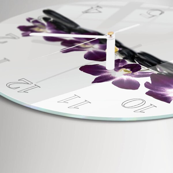 Skleněné hodiny na stěnu Orchidej zsob-fi30-00080201