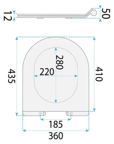 WC prkénko REA UF DUROPLAST FLAT, bílá