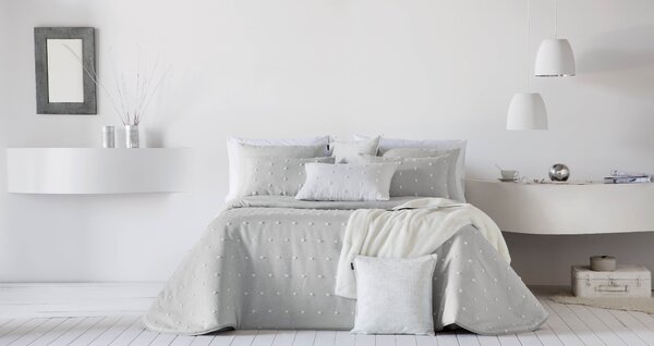 Textil Antilo Přehoz Elen Grey, šedý, sada se 2 povlaky na polštáře 70x50 cm Rozměr: 270x270 cm