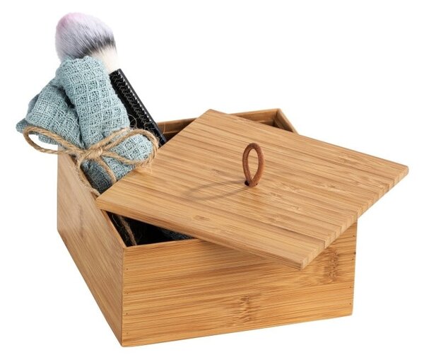 Bambusový box s víkem Wenko Terra, šířka 15 cm