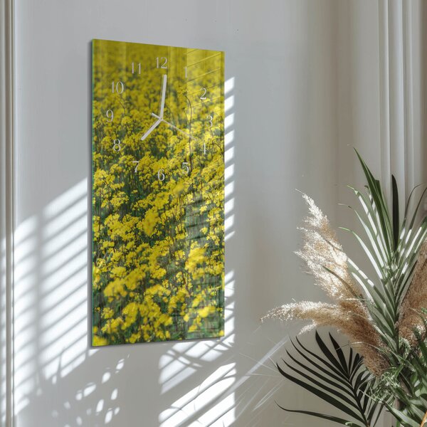 Skleněné hodiny vertikální Pole květin zsppb-30x60-00083275