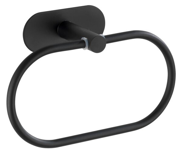 Matně černý nástěnný držák na ručníky z nerezové oceli Wenko Orea Ring Turbo-Loc®