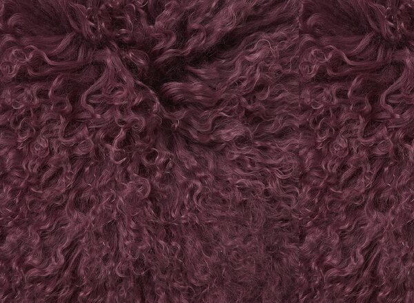 Skinnwille Home Collection Polštář Burgundy, tibetská kožešina, burgundská červená, 50x25 cm