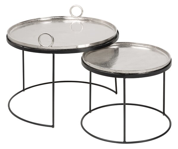 Konferenční stolek ELEMENT ORIENT 2set - stříbrná