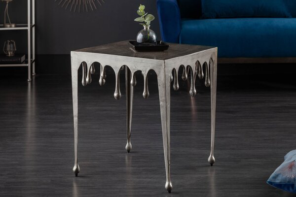 Příruční stolek LIQUIDE 46 cm - stříbrná