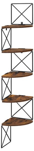 KNIHOVNA, hnědá, černá, železo, recyklované dřevo, 20/127,5/20 cm Boxxx - Knihovny, Online Only