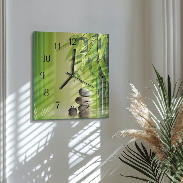 Skleněné hodiny na stěnu Kameny zskc-30x30-00177614
