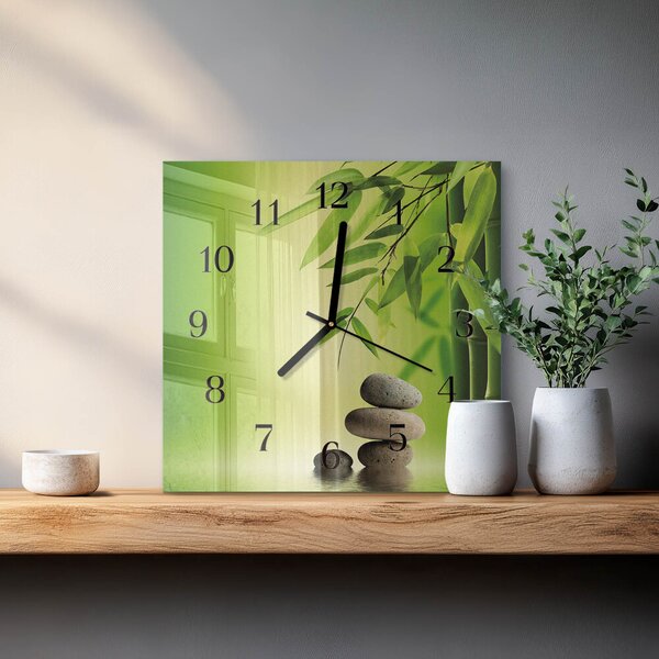 Skleněné hodiny na stěnu Kameny zskc-30x30-00177614