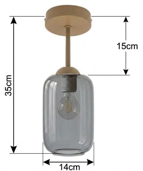BRILAGI - LED Přisazený lustr R GLASS 1xE27/60W/230V pr. 14 cm béžová/kouř šedá
