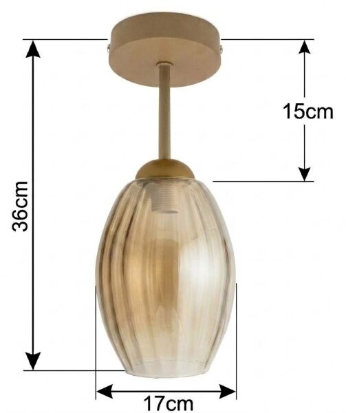 BRILAGI - LED Přisazený lustr R GLASS 1xE27/60W/230V pr. 17cm béžová/kouř béžová