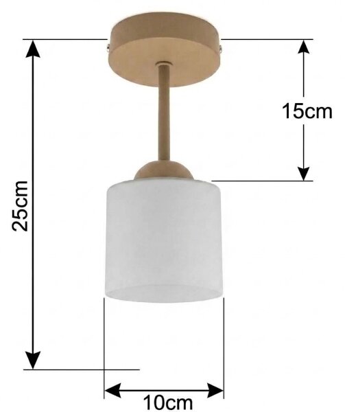 BRILAGI - LED Přisazený lustr RETRO GLASS 1xE27/60W/230V pr. 10 cm béžová/bílá