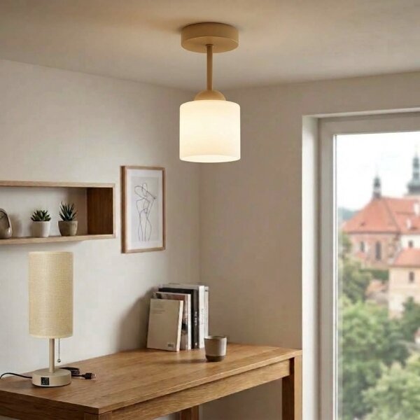 BRILAGI - LED Přisazený lustr RETRO GLASS 1xE27/60W/230V pr. 10 cm béžová/bílá