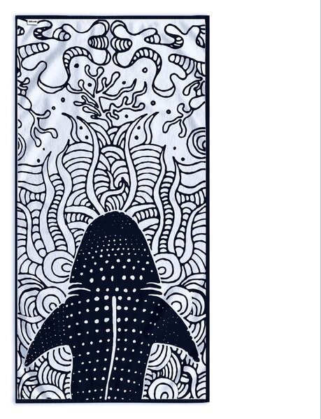 Tmavě modrá plážová osuška 90x180 cm Shark – DecoKing