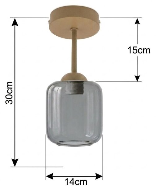 BRILAGI - LED Přisazený lustr R GLASS 1xE27/60W/230V pr. 14 cm béžová/kouř šedá