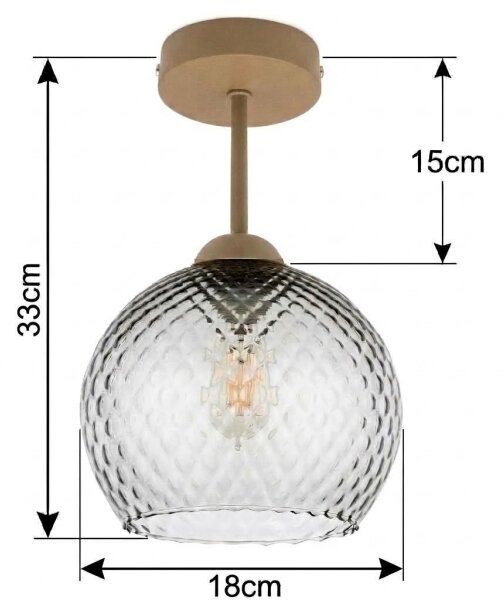 BRILAGI - LED Přisazený lustr R GLASS 1xE27/60W/230V pr. 18 cm béžová/kouř šedá