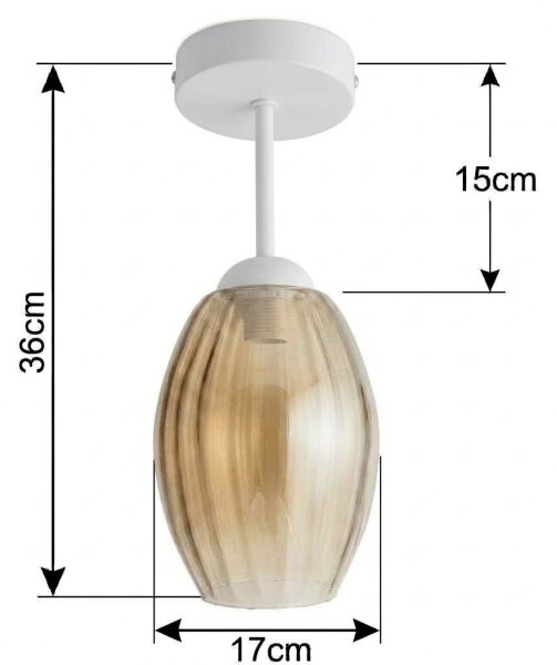 BRILAGI - LED Přisazený lustr R GLASS 1xE27/60W/230V pr. 17cm bílá/kouř béžová