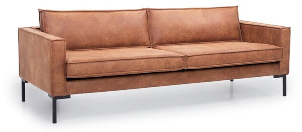 Hnědá pohovka z imitace kůže 216 cm Rate - Scandic