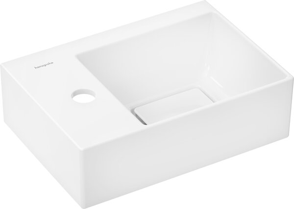Hansgrohe Xevolos E Umývátko 360/250 s otvorem pro baterii vlevo bez přepadu, SmartClean, bílá 61087450
