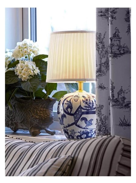 Modro-bílá stolní lampa Markslöjd Goteborg, výška 33 cm