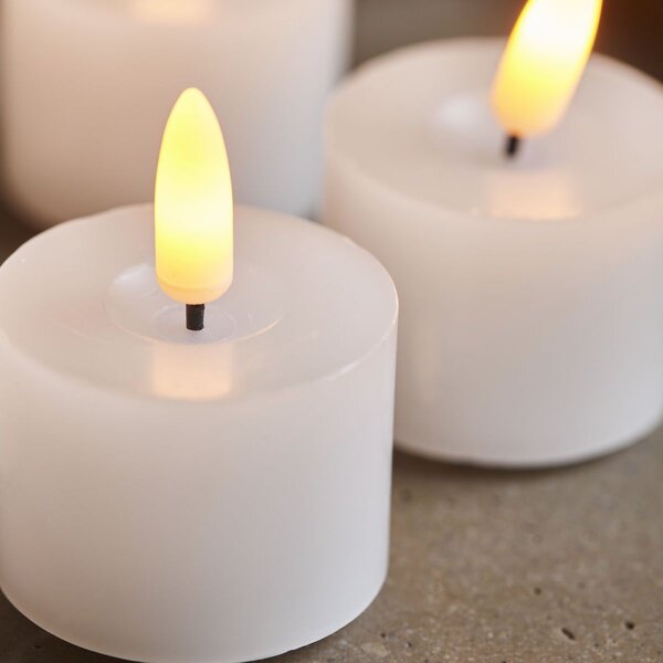 Vosková LED svíčka White – set 4 ks
