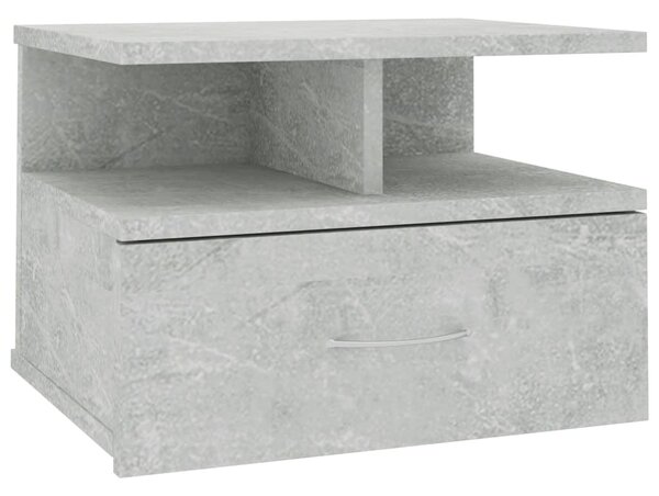 Nástěnný noční stolek Stella - betonově šedý | 40x31x27 cm