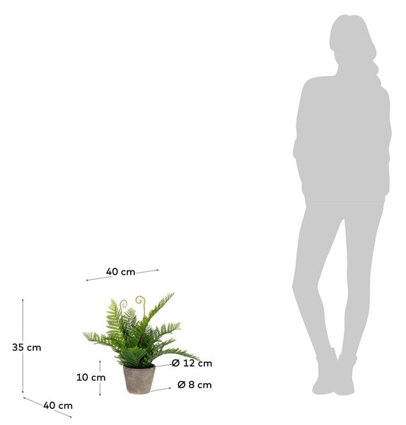 Umělá květina v cementovém květináči Kave Home, výška 35 cm