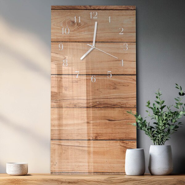 Skleněné hodiny vertikální Dřevěné panely zsppb-30x60-00080851