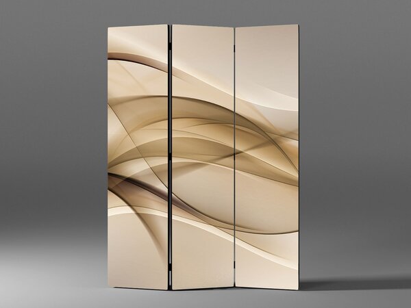 Liox 3D PARAVÁN ABSTRAKCE HNĚDÉ VLNY Rozměr: 135 x 180 cm
