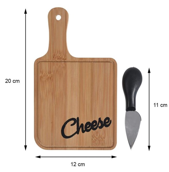 Sada na krájení sýrů Cheese, bambus, 20x12 cm