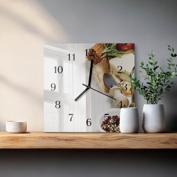 Skleněné hodiny na stěnu Těstoviny zskc-30x30-00179487