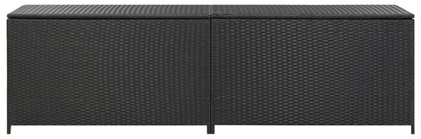 Zahradní úložný box polyratan 200 x 50 x 60 cm černý