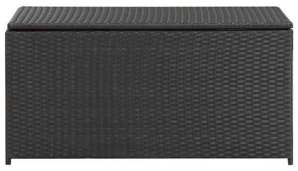 Zahradní úložný box polyratan 100 x 50 x 50 cm černý