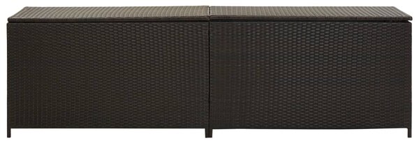 Zahradní úložný box polyratan 200 x 50 x 60 cm hnědý