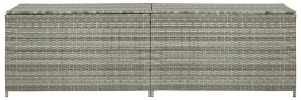 Zahradní úložný box polyratan 200 x 50 x 60 cm šedý