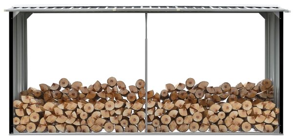 Zahradní kůlna na dříví pozinkovaná ocel 330x92x153 cm antracit