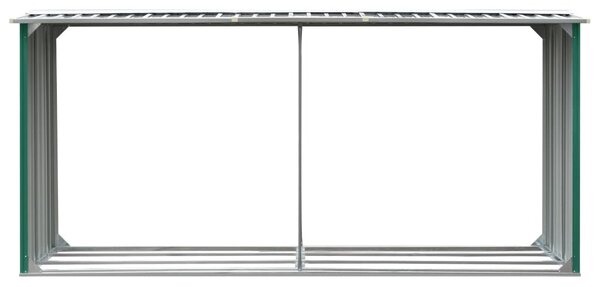 Zahradní kůlna na dříví pozinkovaná ocel 330x92x153 cm zelená