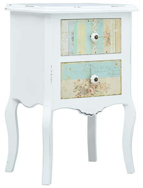Noční stolek Cash - bílý a hnědý | 43x32x65 cm