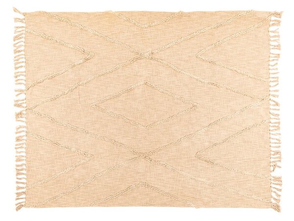 Béžový bavlněný přehoz na dvoulůžko 250x260 cm Sahara - Tiseco Home Studio