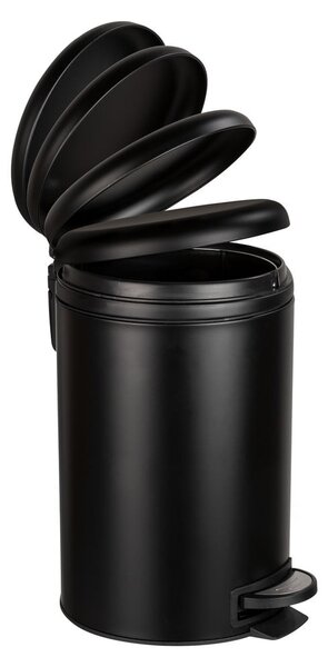 Černý odpadkový koš Wenko Leman Easy Close, 12 l