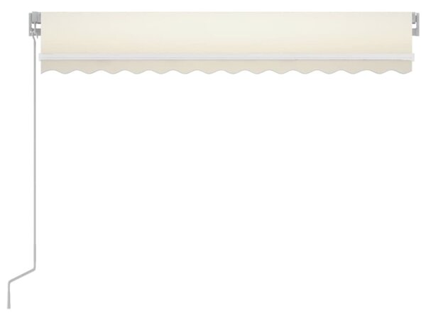 Ručně zatahovací markýza s LED světlem 350 x 250 cm krémová