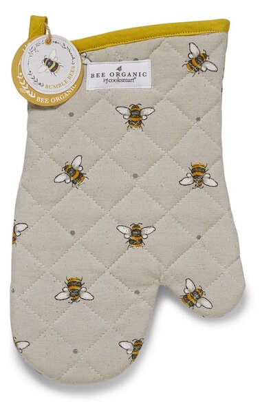 Béžovo-žlutá bavlněná kuchyňská rukavice Cooksmart ® Bumble Bees