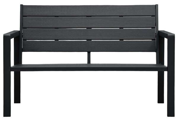 Zahradní lavice 120 cm HDPE černá dřevěný vzhled
