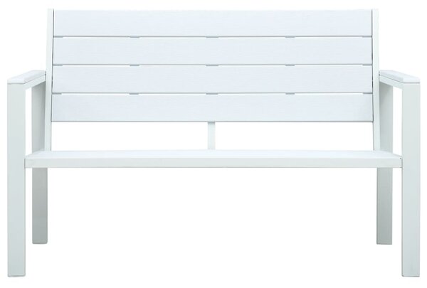 Zahradní lavice 120 cm HDPE bílá dřevěný vzhled