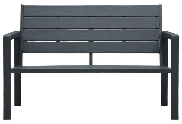 Zahradní lavice 120 cm HDPE šedá dřevěný vzhled