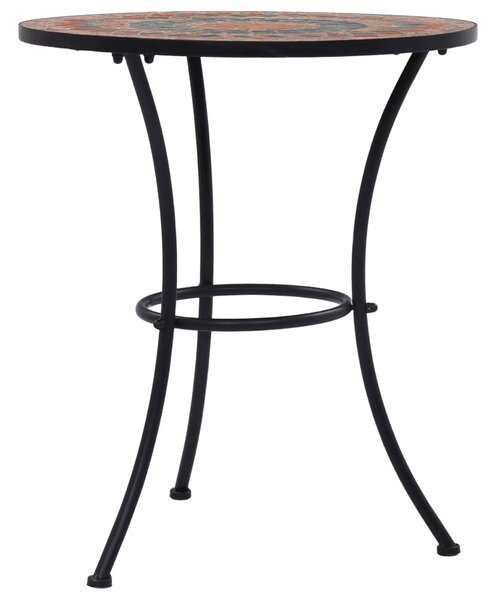 Mozaikový bistro stolek oranžovo-šedý 60 cm keramika