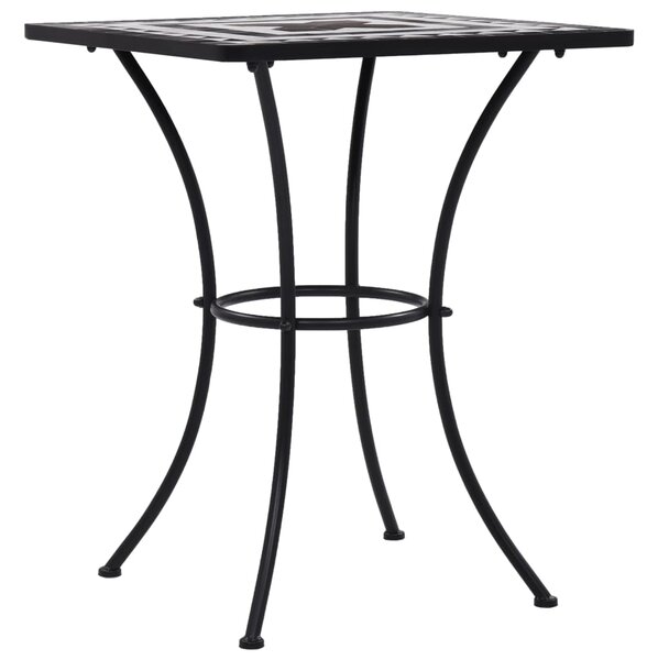 Mozaikový bistro stolek černý a bílý 60 cm keramika