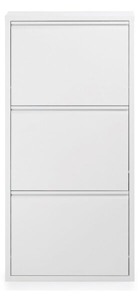 Bílý kovový výklopný botník 50x103x15 cm Ode – Kave Home