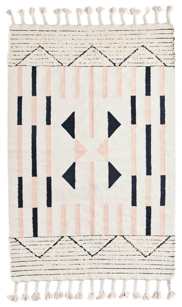 Ručně tkaný koberec Frayed Cotton Off White 120 × 180 cm