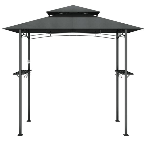 BBQ altán s bočními policemi antracitový 240x150x243 cm ocel