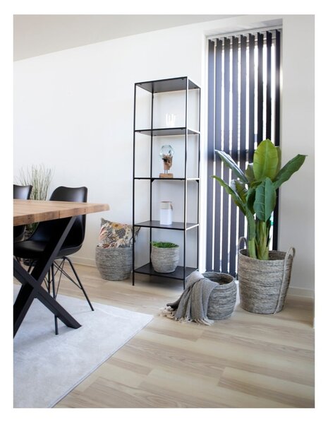 Černá knihovna v dekoru jasanu 51x170 cm Vita - House Nordic